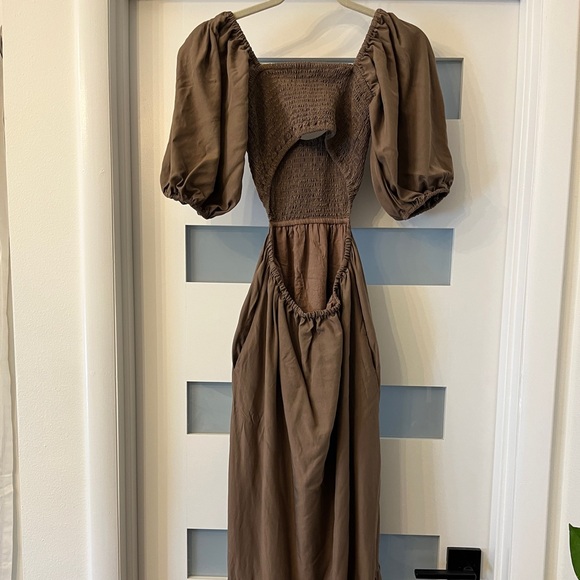 o.p.t. Leighton dress in Mocha brown - Picture 3 of 10